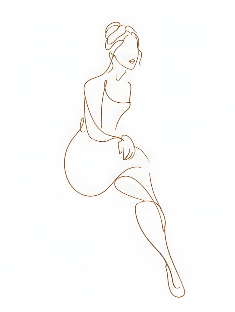 Elegant Minimalist Woman Line - One Line Figure