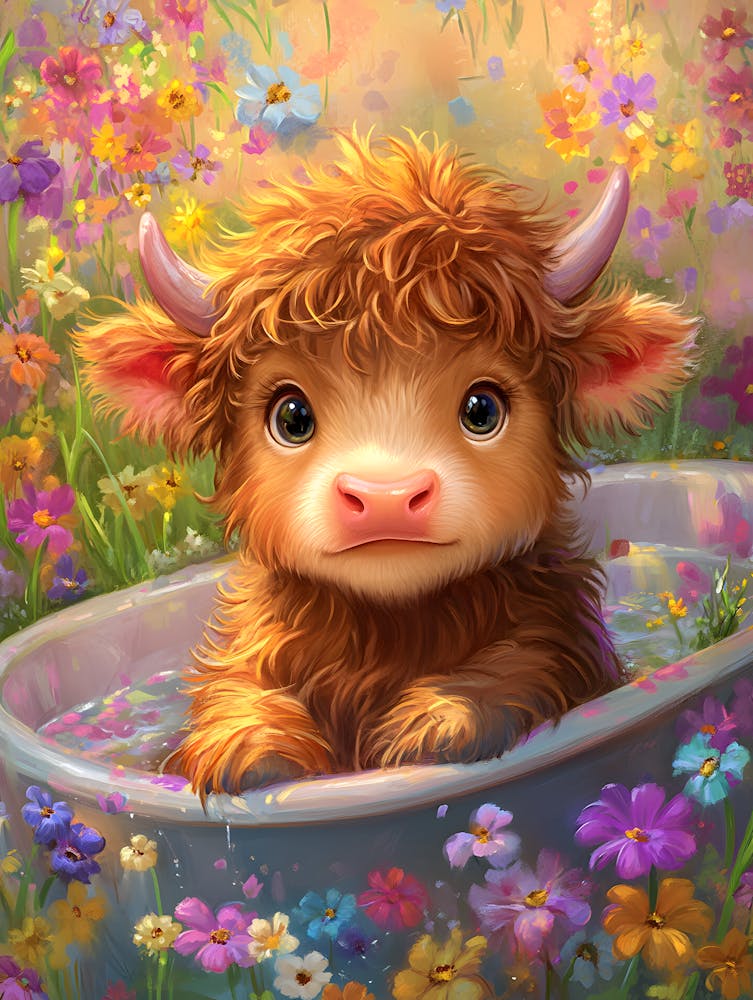 Cute Cow In A Tub 2
