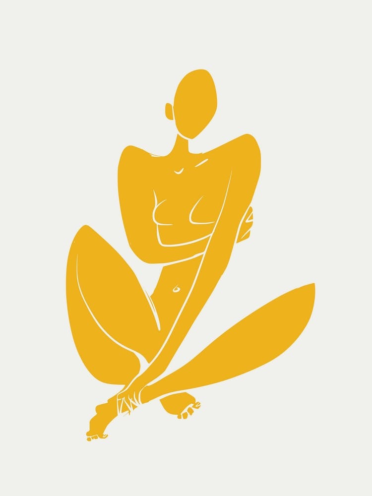 Sitting Nude In Yellow