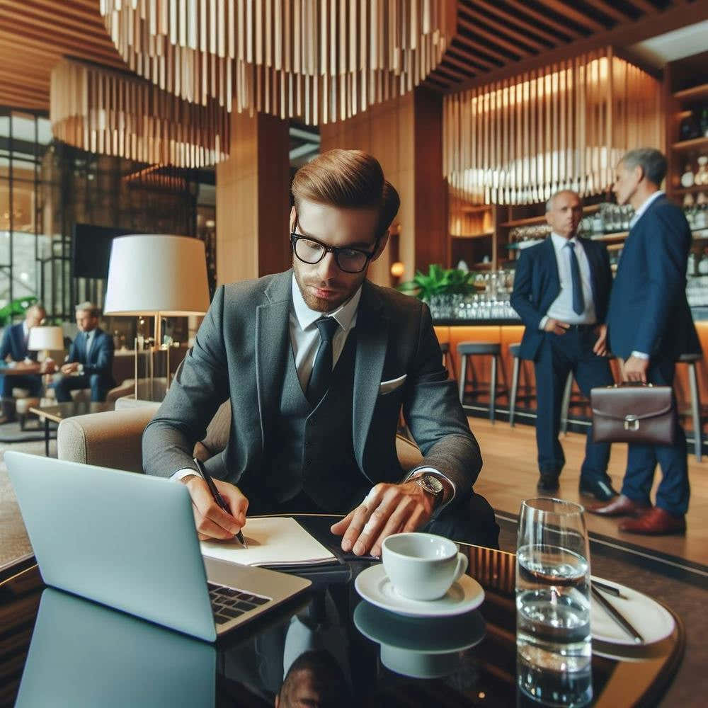 Businessman Working In A Coffee Shop