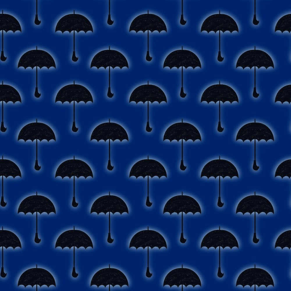 Umbrellas On A Blue Background