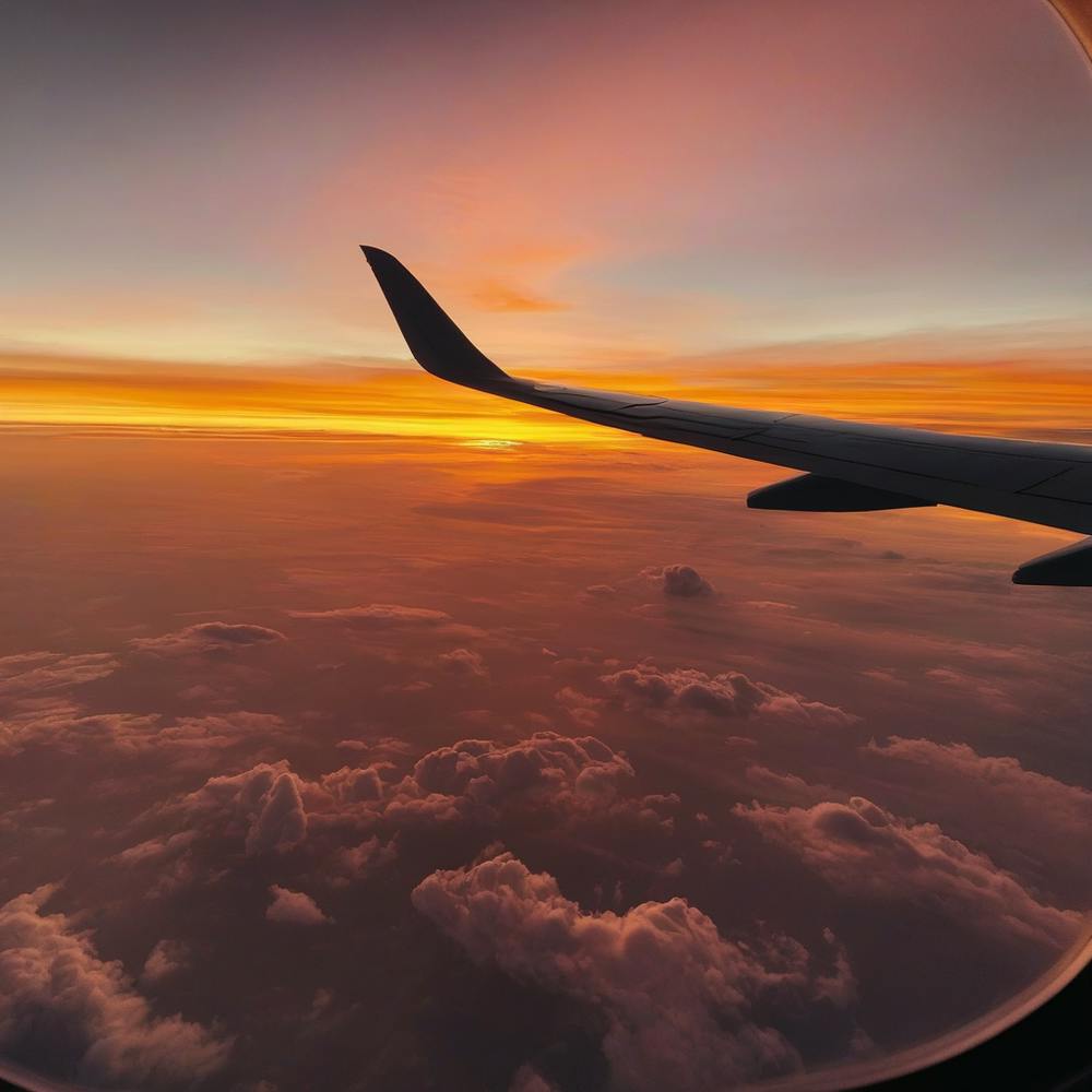 Sunset From An Airplane Window