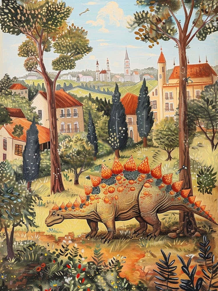 Dinosaur In An Ancient Village 1