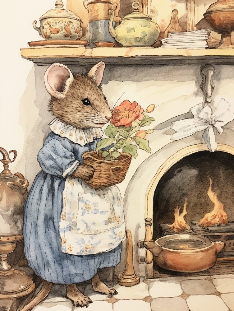 Storybook Animal Watercolour Rat 3
