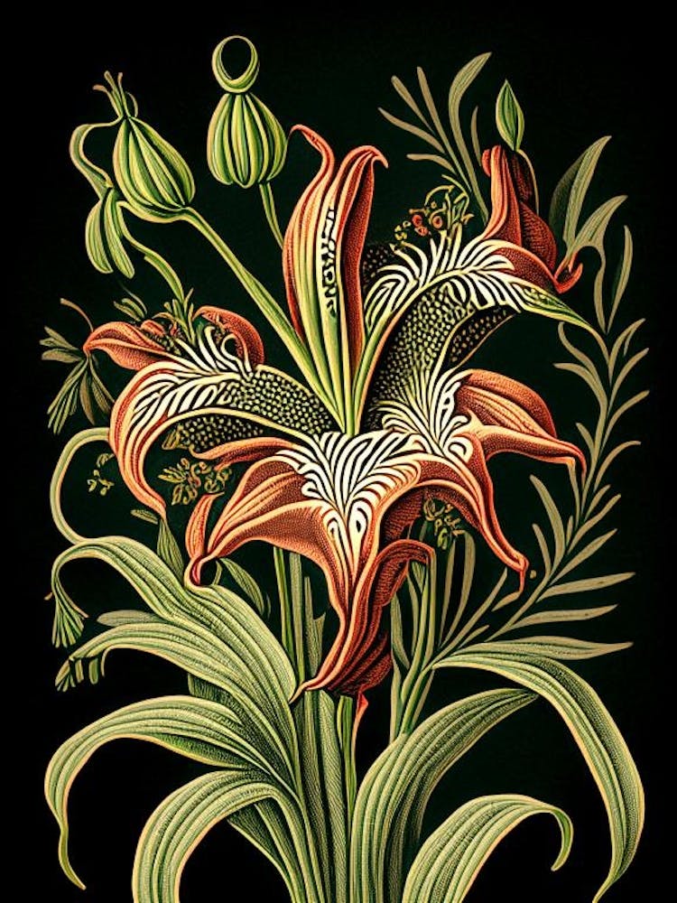 Inca Lily 1 Floral Botanical Vintage Poster Flower