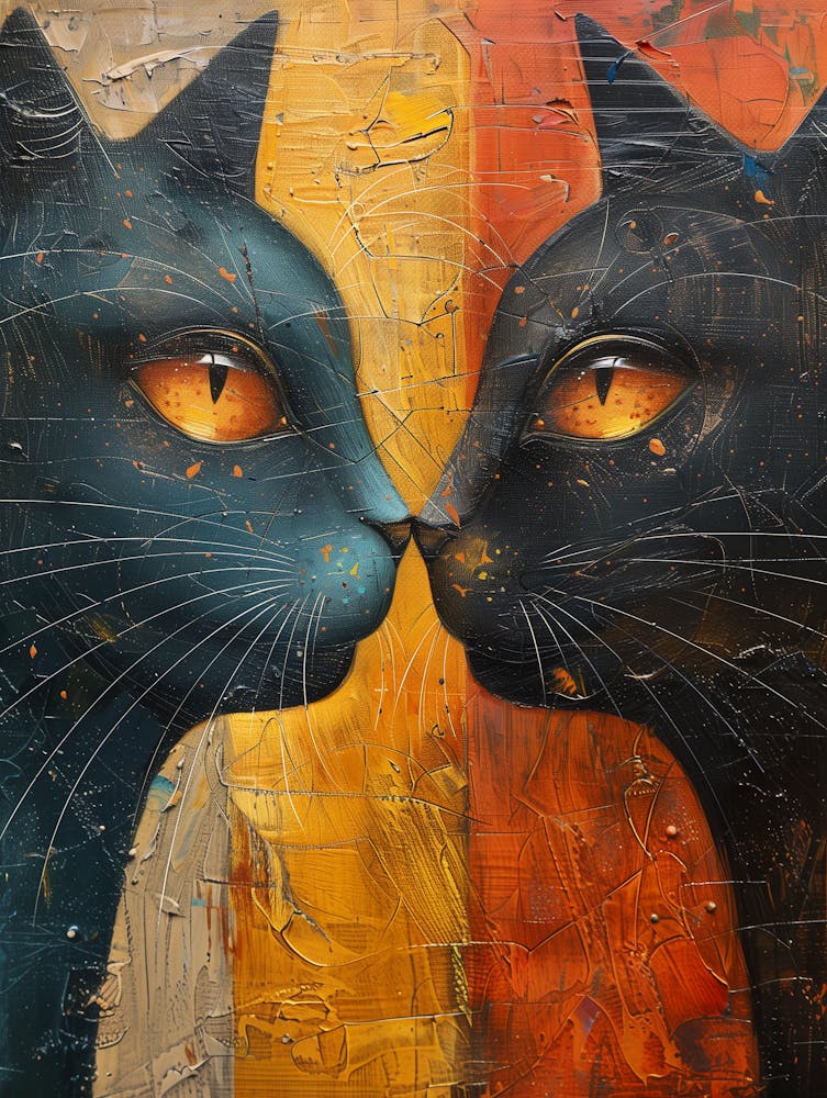 Two Cats Kissing