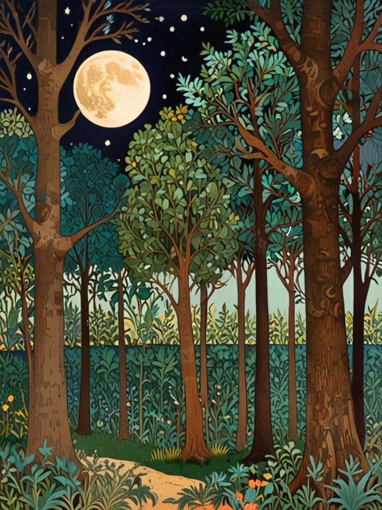 William Morris Moonlight In The Forest 158