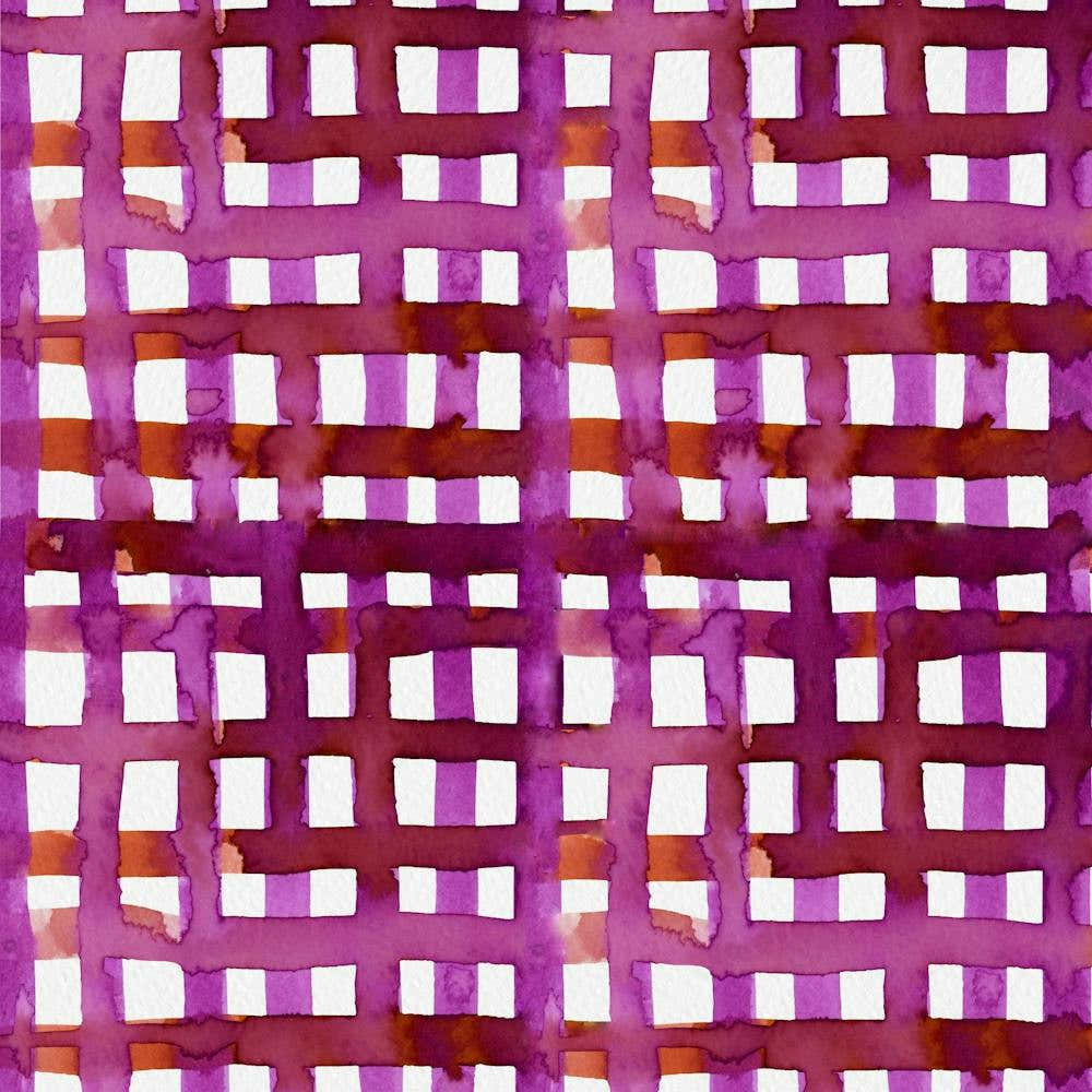 Watercolor Magenta Grid