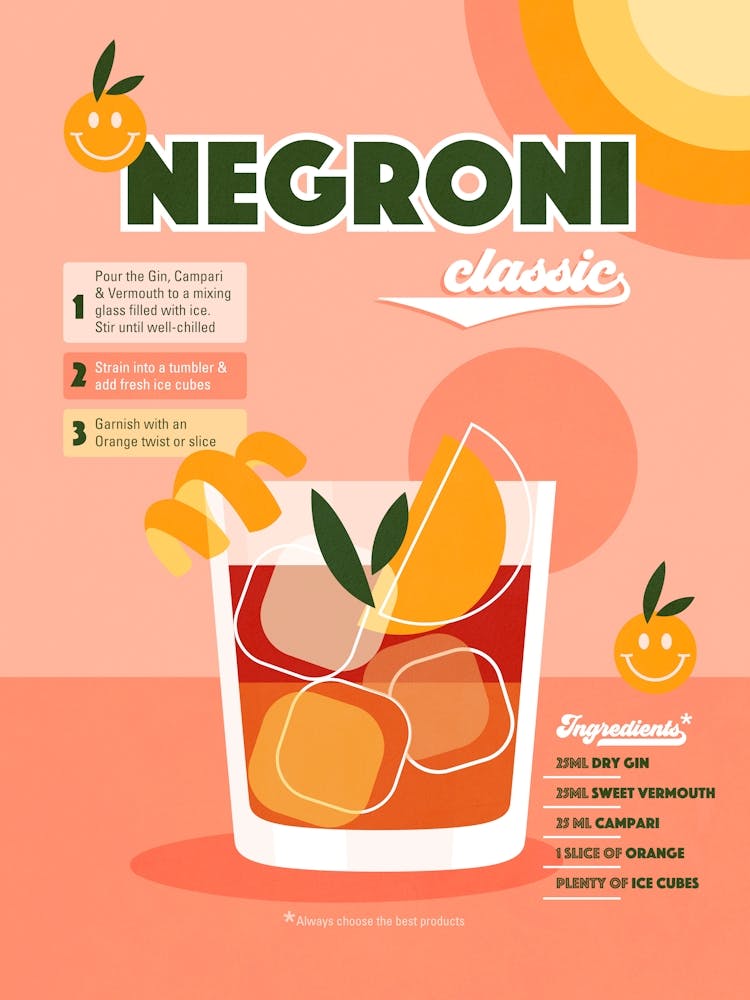 Retro Cocktail Negroni Recipe Peach Fuzz