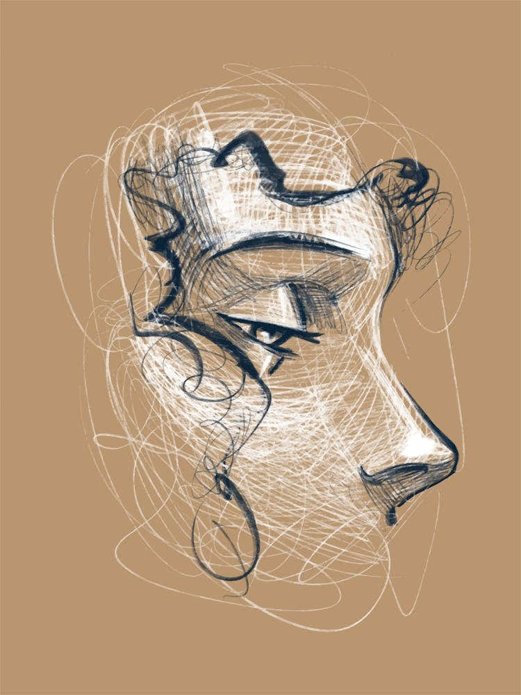 Drawing Of A Woman's Face 1
