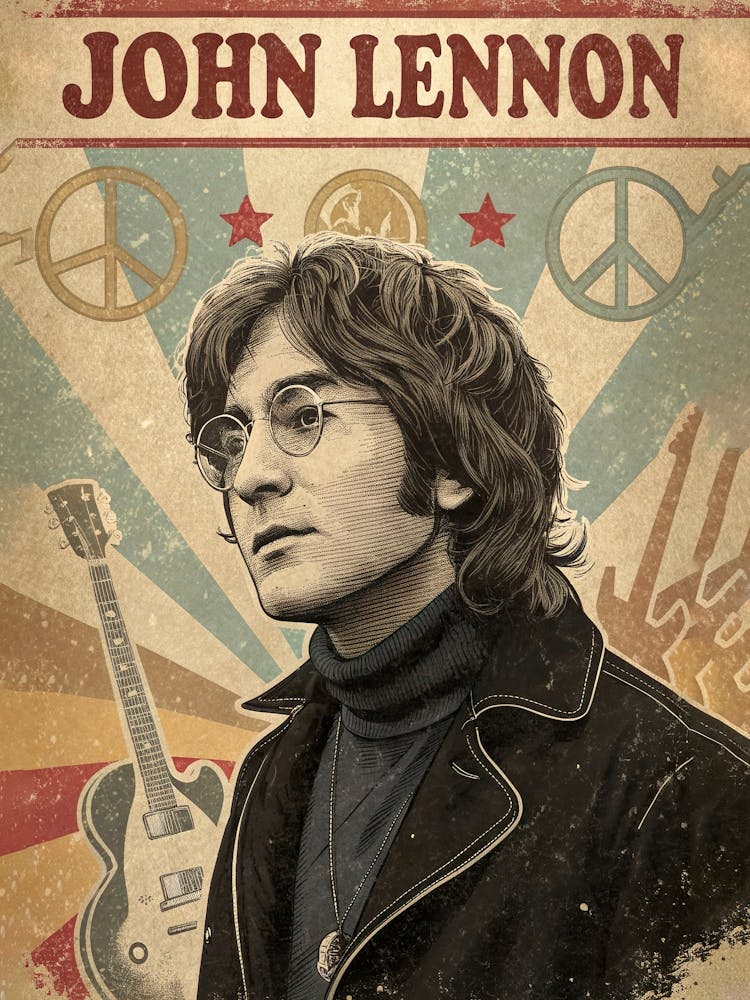 John Lennon Poster Vintage 1