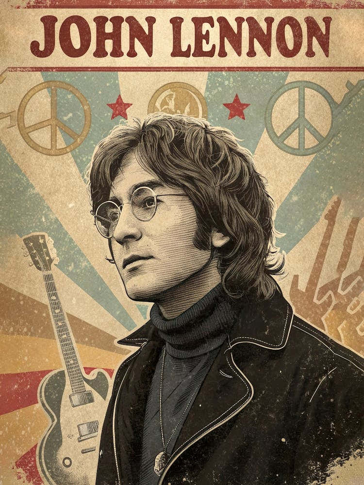John Lennon Poster Vintage 1