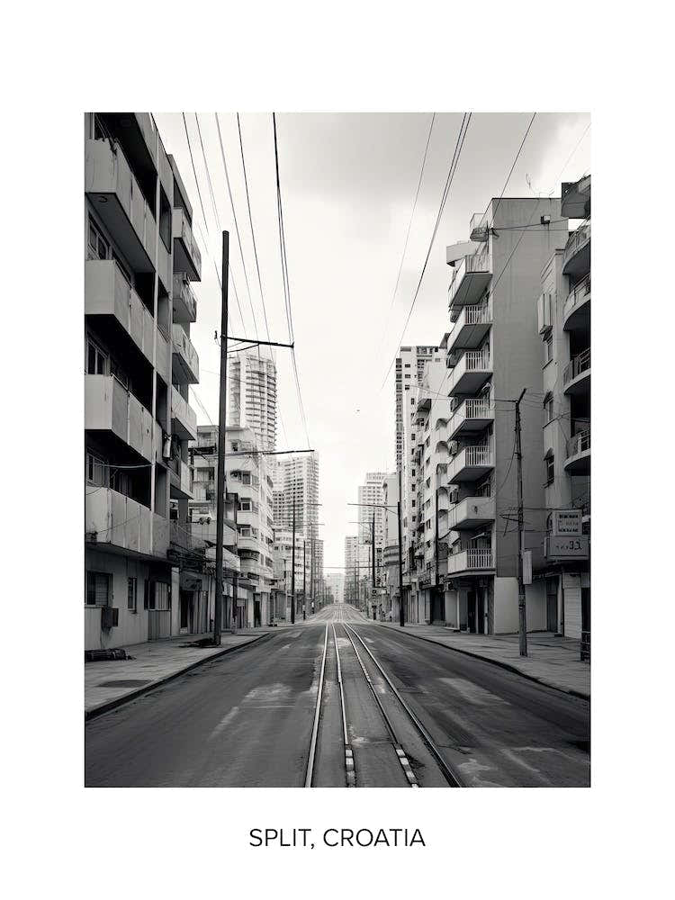 Poster Of Tel Aviv, Israel, Photography In Black And White 6