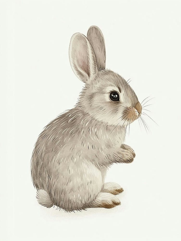 Chinchilla Rabbit Kids Illustration 1