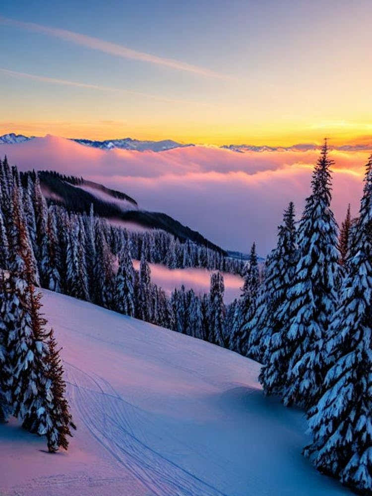 Kitzski Kitzbühel, Austria Sunrise Skiing Poster