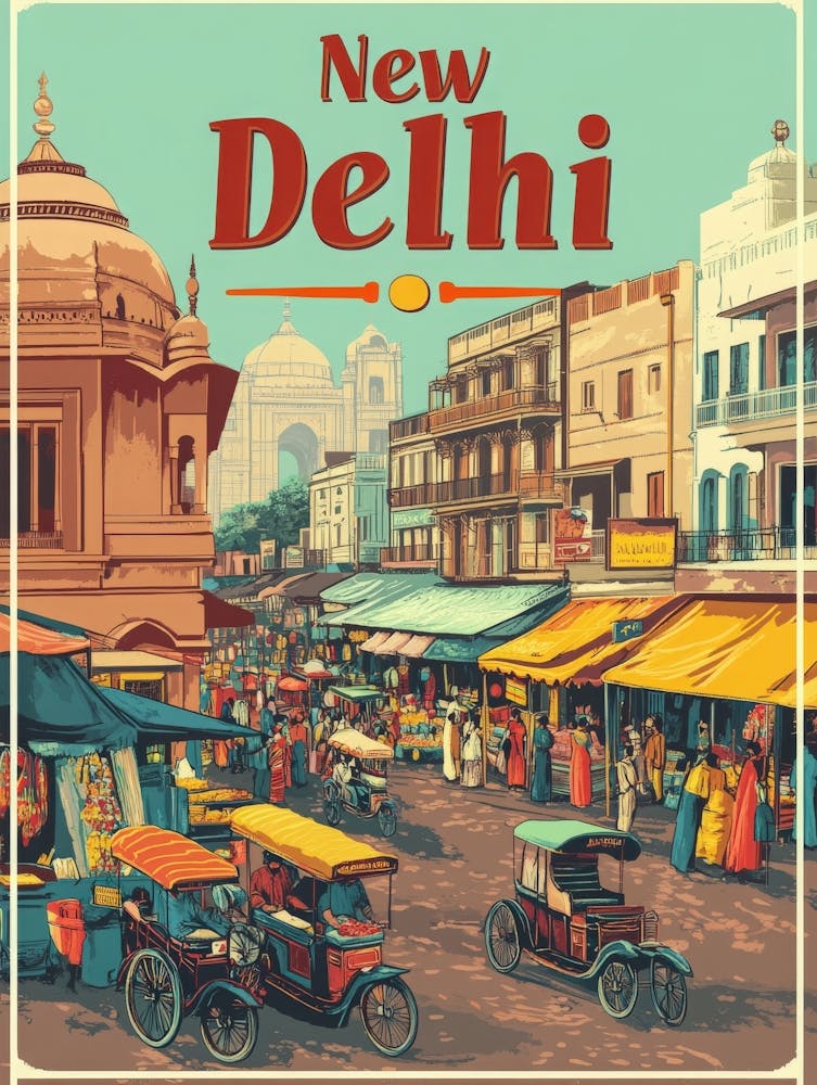 Aihrgdesign A Classic 1960s Travel Poster For New Delhi