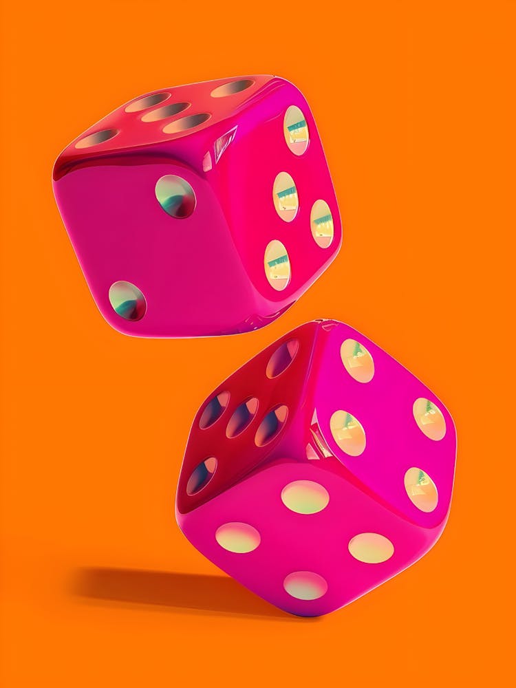 Two Dice On An Orange Background
