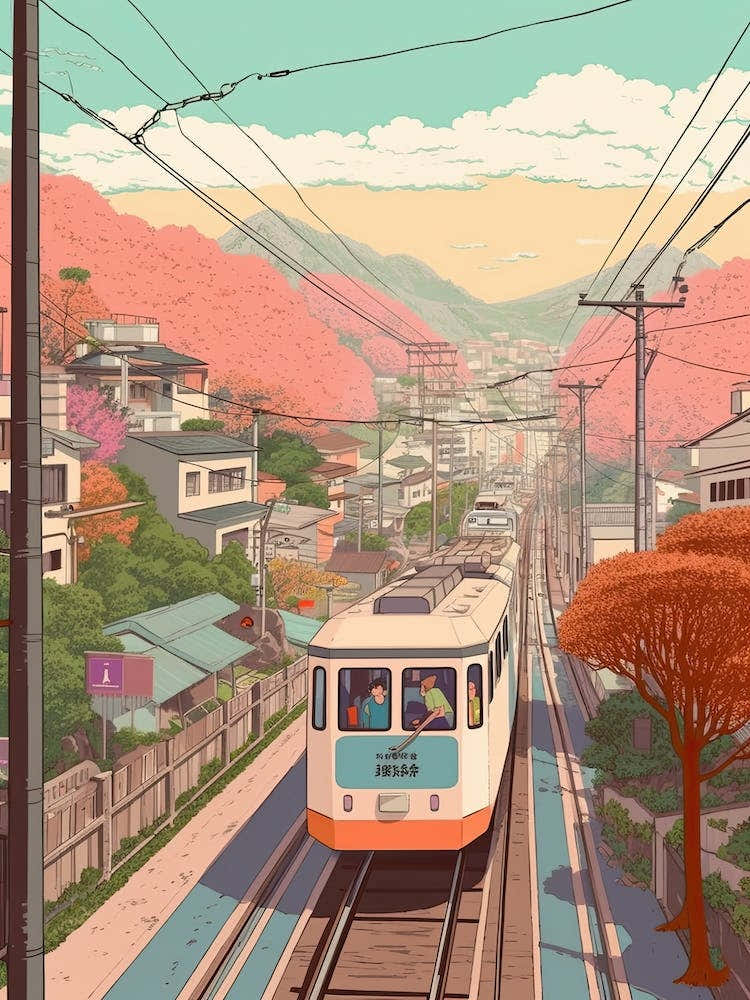 Yokohama Japan Travel Illustration 1