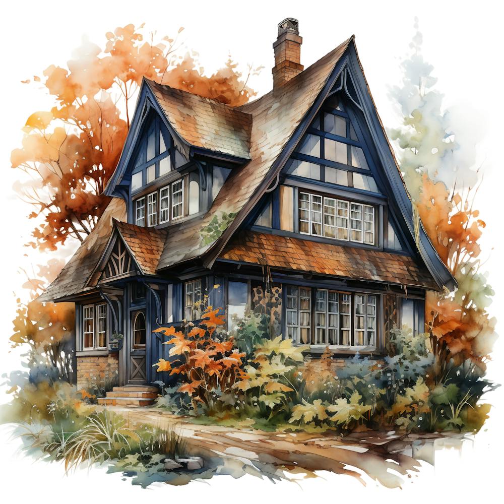 Watercolor Of A Cottage 1