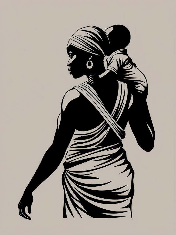 African Mother Silhouette