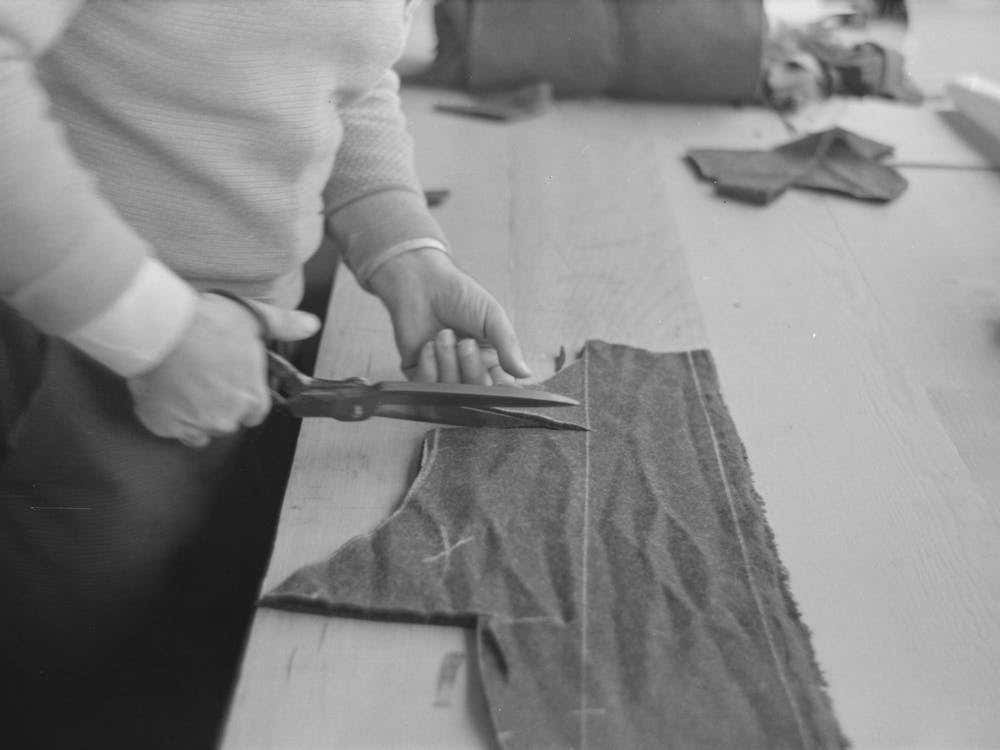Closeup Of Cutter S Hands (Cutting Cloth), Jersey Homesteads, Hightstown, New Jersey By Russell Lee