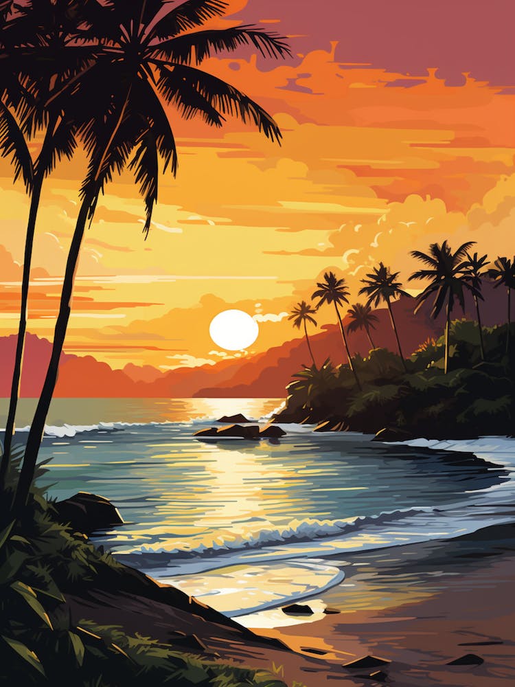 A Vibrant Painting Of El Yunque Beach Puerto Rico 2