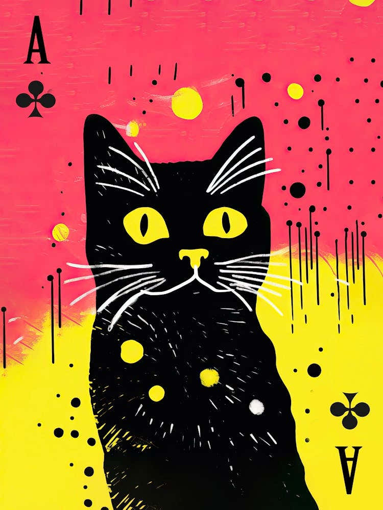 Playing Cards Cat 4 Pink And Black