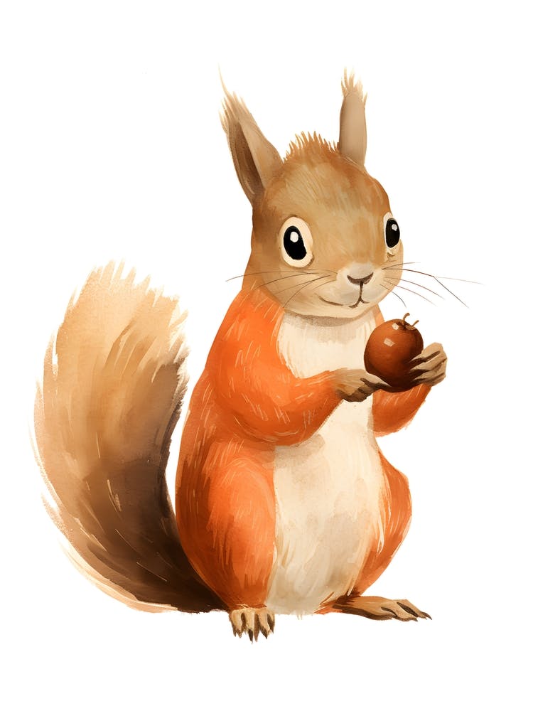 Squirrel With Nut Painting