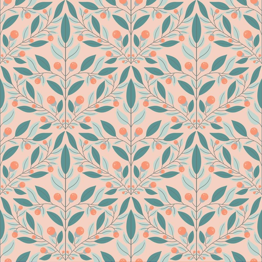 Cream Floral Diamond Square