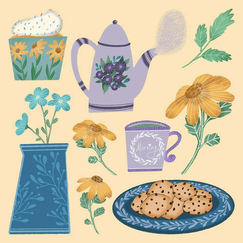 Teatime with the chocolate chip cookies