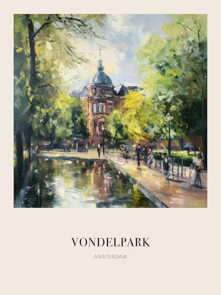 Vondelpark Amsterdam 3 Vintage Cezanne Inspired Poster