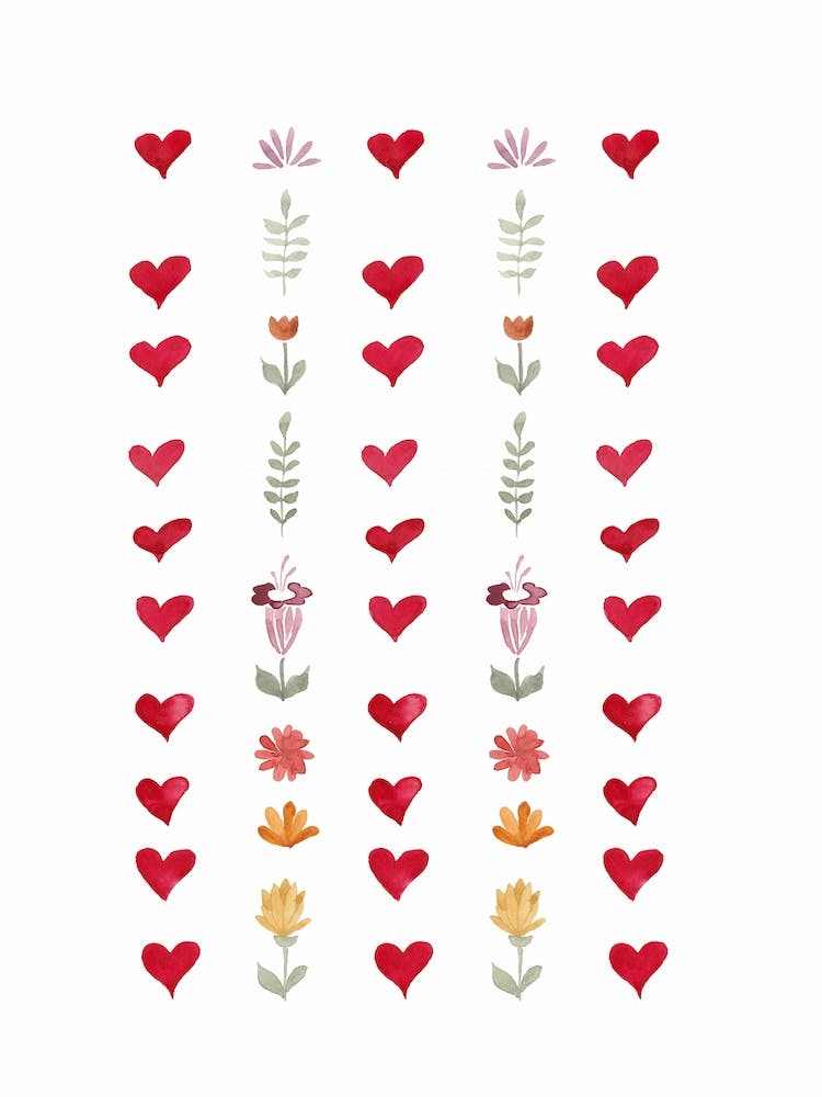 Nursery Flowers Hearts 2