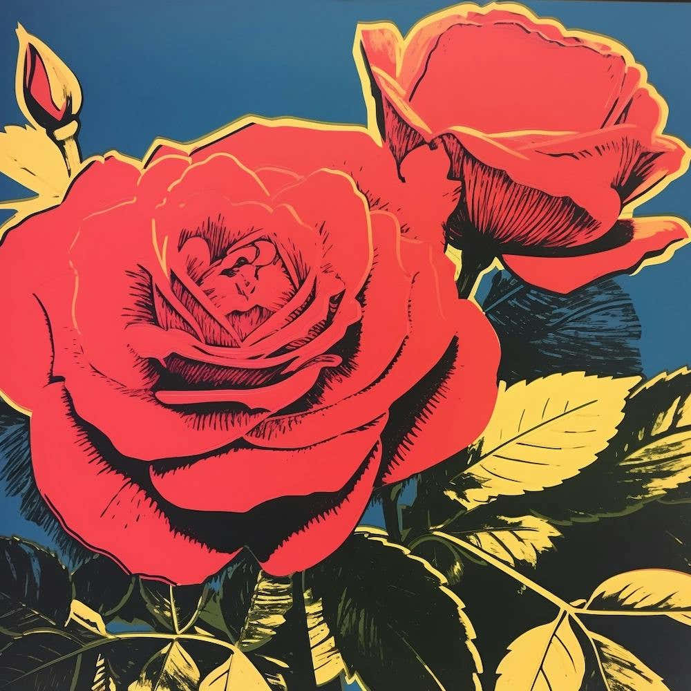 Rose 2 Pop Art Illustration Square
