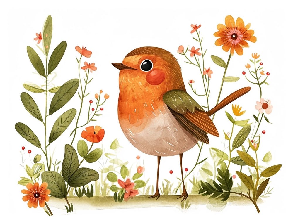 Little Floral Robin 4