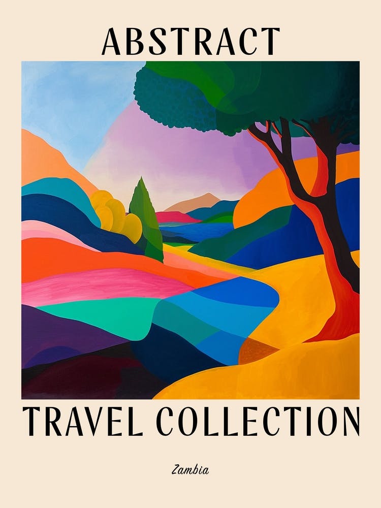 Abstract Travel Collection Poster Zambia 3