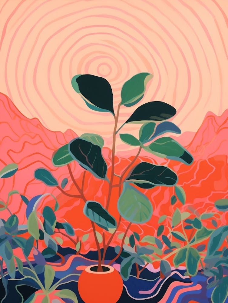 Boho Plant Painting Ficus