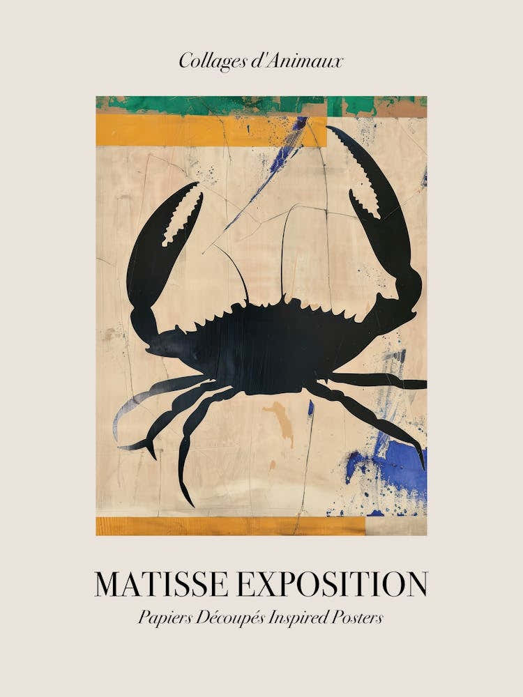 Crab 1 Matisse Inspired Exposition Animals Poster