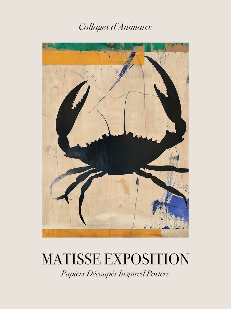 Crab 1 Matisse Inspired Exposition Animals Poster