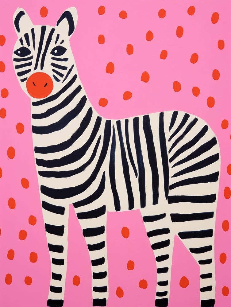 Pink Polka Dot Zebra 1