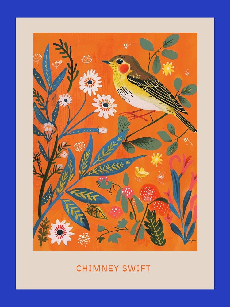 Spring Birds Poster Chimney Swift 2