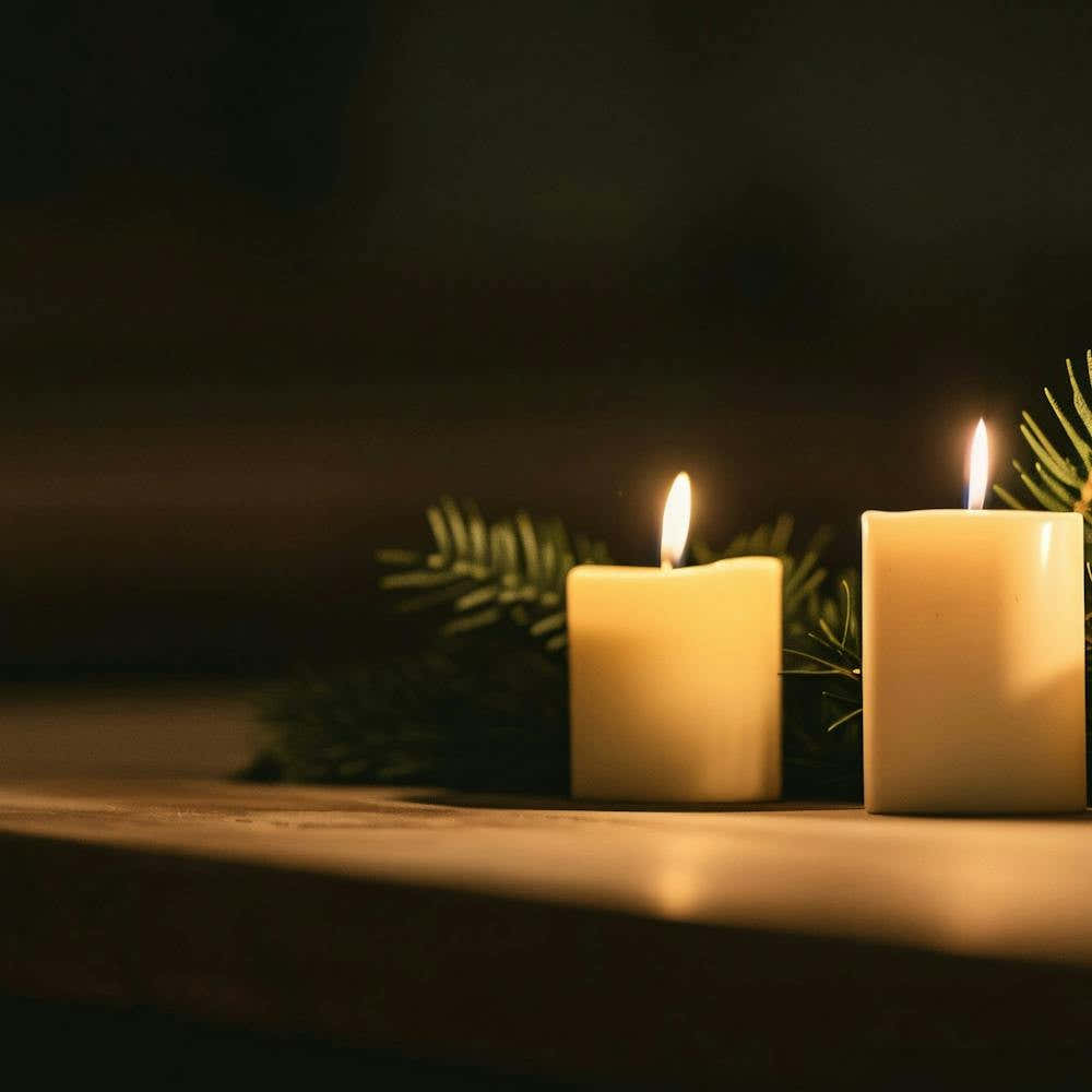 Three Candles On A Table