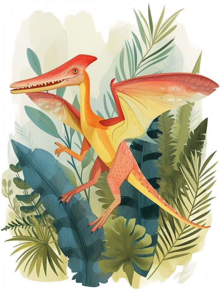 Watercolour Pteranodon Dinosaur 3