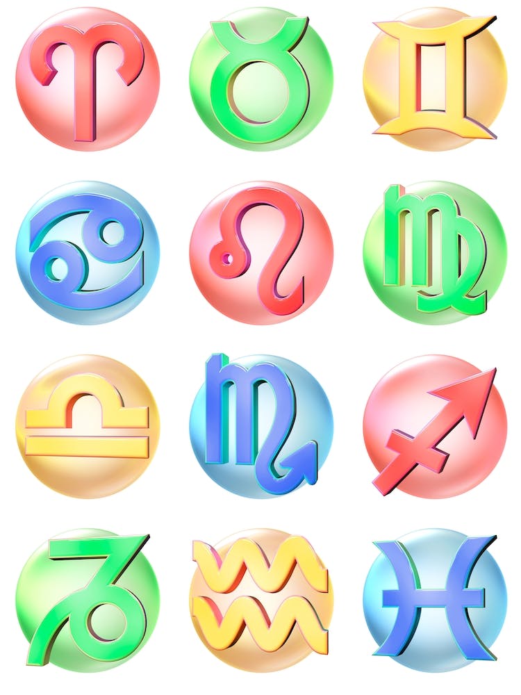 Zodiac Coloured Signs