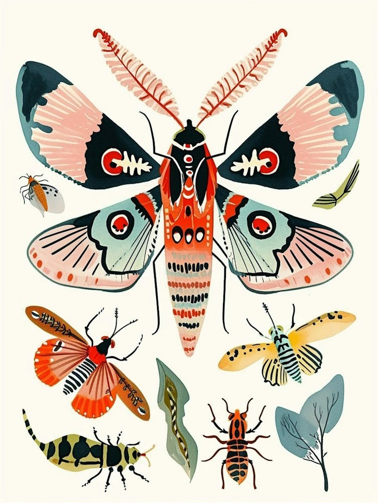 Colourful Insect Illustration Moth 18