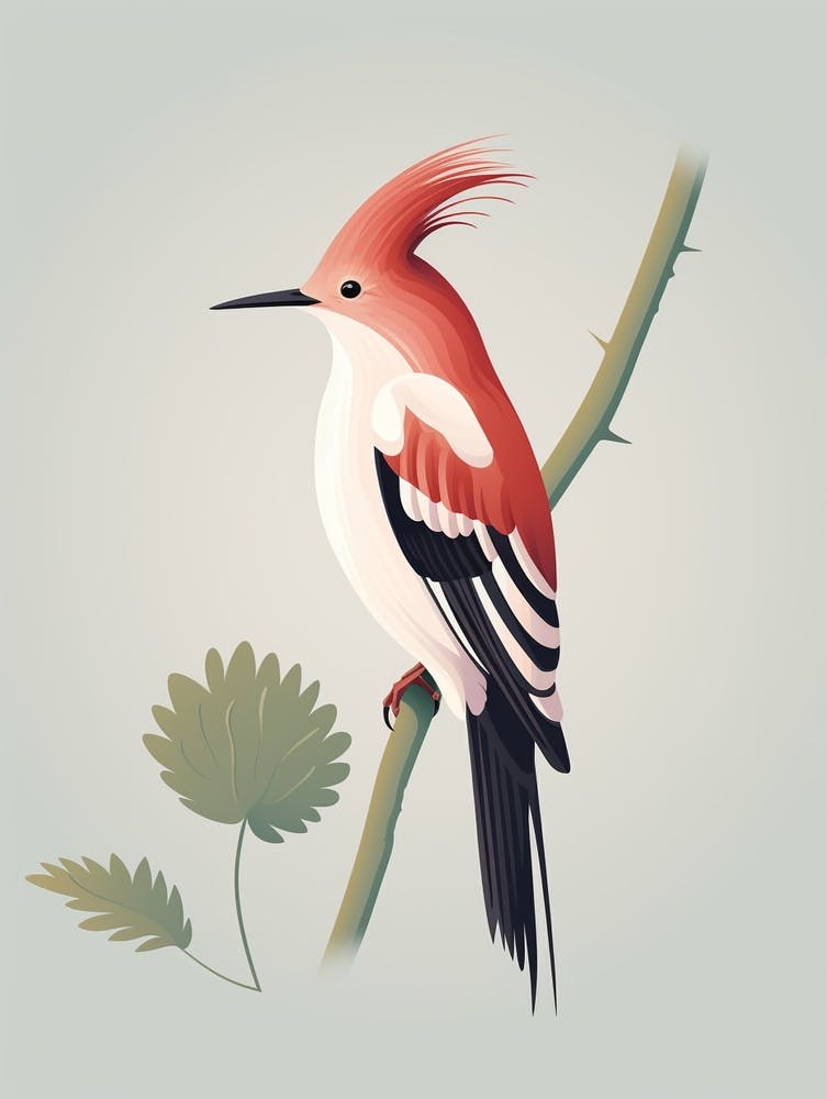 Minimalist Hoopoe 1 Illustration