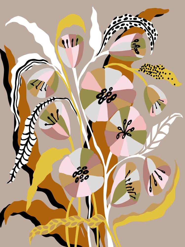 Still Life Earth Tone Autumn Flowers