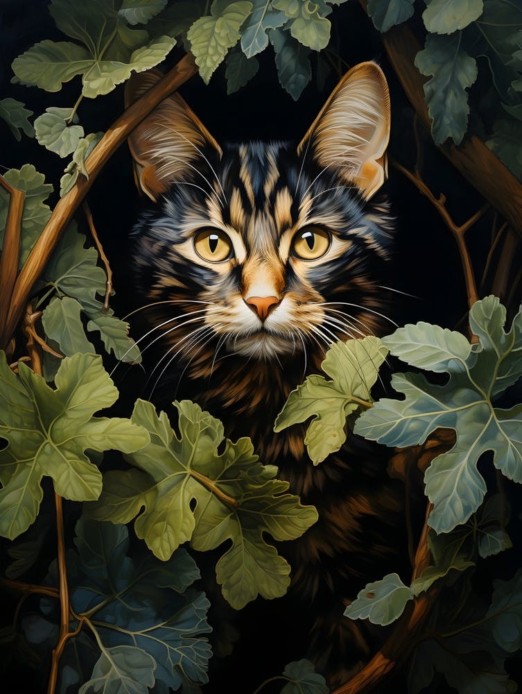 Contemporary Floral Cat 3