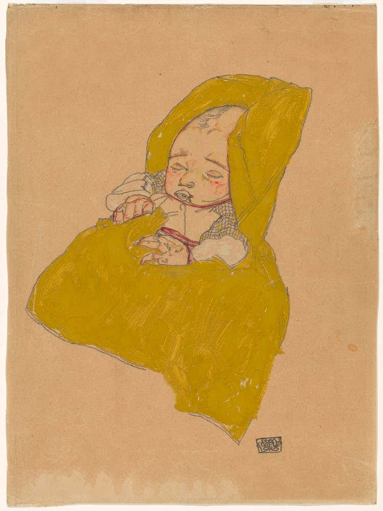 Infant In A Changing Pad (1915), Egon Schiele