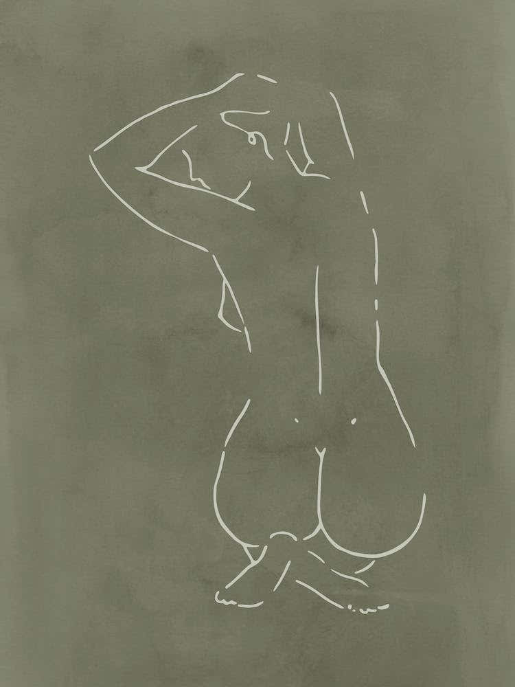 Female Body Sketch 8 Olive Line