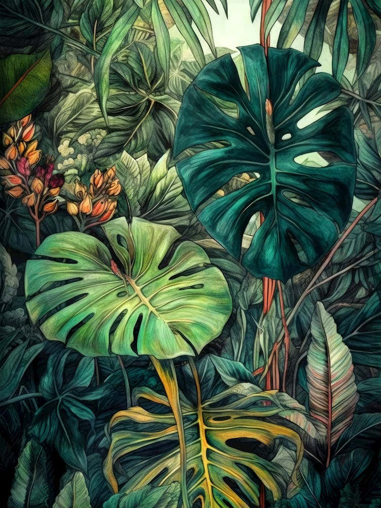 Monstera nature botanical art